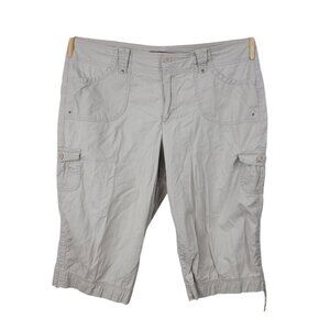 Gloria Vanderbilt Pants Capri Size 16 casual Khaki Tan Womens Cargo Capris